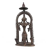 Indian Shelf Handmade Antique Dark Finish Brass Naga Snake Goddess Tribal Art Statement Pieces Decor Gift Items