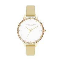 Olivia Burton Analogue Quartz Watch for Women with Beige Leather Strap - OB16RB20, White, One Size, Strap