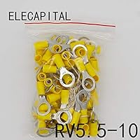 Onvas RV5.5-10 Yellow Ring insulated terminal suit 4-6mm2 Cable Wire Connector 50PCS/Pack cable Crimp Terminal RV5-10 RV