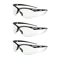 SG Glasses Anti-Scratch Clear Lenses with Black Frame (Pack of 3), 50000
