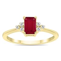 SZUL Ruby and Diamond Regal Ring in 10K Yellow Gold