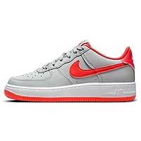 Nike Air Force 1 Big Kids' Shoes (CT3839-005, Light Smoke Grey/White/Bright) Size 7