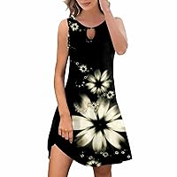 Womens Beach Casual Summer Dress Sleeveless Beach Cover Up Dress Swing Casual Beach Dress Swimsuit Cover Ups