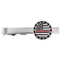 PinMart Thin Red Line American Flag Firefighter Tie Clip