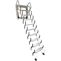 Telescopic Ladder Attic Ladder, Foldable Attic Stairs Retractable Loft Ladder Pull Down Attic Ladder Outdoor Folding Attic Stairs for Retractable Attic Ladder with Armrests Folding Ladder Loft Stair (