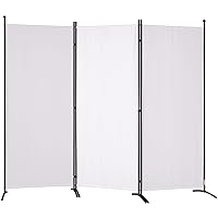 VEVOR Room Divider, 6.1 ft Room Dividers and Folding Privacy Screens (3-Panel), Fabric Partition Room Dividers for Office, Bedroom, Dining Room, Study, Freestanding, White