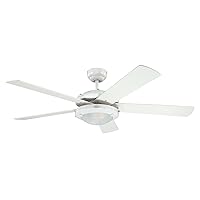 Westinghouse Ceiling Fans 78017 Comet One-Light 132 cm Five-Blade Indoor Ceiling Fan, White Finish with Frosted Glass