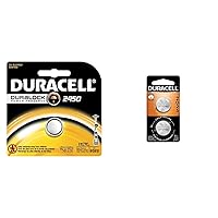 Duracell DL2450 Lithium Coin Battery, (Case of 6) & CR2025 3V Lithium Battery, Child Safety Features, 2 Count Pack, Lithium Coin Battery for Key Fob, Car Remote, Glucose Monitor