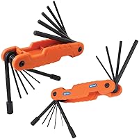 Klein Tools 70552 Pro Folding SAE and Metric Hex Key Set, 21-Key, Allen Wrench Tool with High-Leverage Blades, 2-Pack
