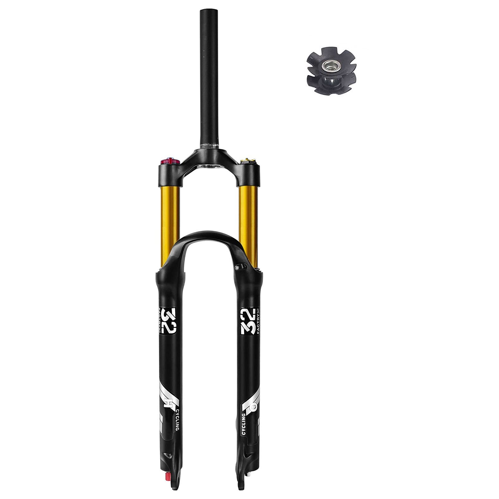 aiNPCde 26/27.5/29 Inch Air MTB Front Fork 140mm Travel, 1-1/8" Straight/Tapered Mountain Bike Fork Rebound Adjust Disc Brake QR 9mm (Color : S...