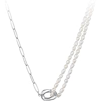 EF ENFASHION Dainty Charm Choker Neckalce,Stainless Steel Personalized Link Chain Choker Necklaces for Women.