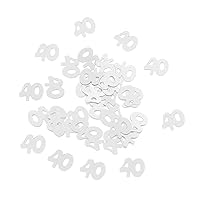 Amosfun 1200pcs 40th Birthday Table Confetti for 40th Birthday Wedding Anniversary Party Decorations Supplies (Silver)