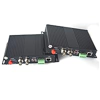 2 Channels HD SDI Over Fiber Optic Media Converters - Video Audio RS485 Ethernet to Fiber Transmitter and Receiver for HD SDI Cameras