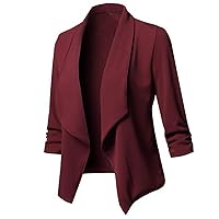 Womens Casual Blazers Open Front Long Sleeve Double Notch Lapel Business Work Work Suit Blazer Jacket