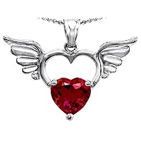 Sterling Silver Wings Of Love Birth Month Pendant Necklace