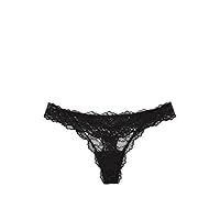 Victoria's Secret Dream Angels Lace Thong Panty, Underwear for Women, Black (M)