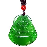 yigedan Green Jade Buddha Pendant Necklace, jade, Jade