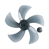 12/14 Inch Universal Plastic Fan Blade Replacement 5 Leaves with Nut Cover for General Standing Fan Table Fanner Gray 12 Inch