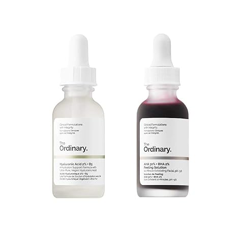 The Ordinary Peeling Solution And Hyaluronic Face Serum! AHA 30% + BHA 2%, Hyaluronic Acid 2% + B5! Help Fight Visible Blemishes And Improve The Look Of Skin Texture & Radiance!