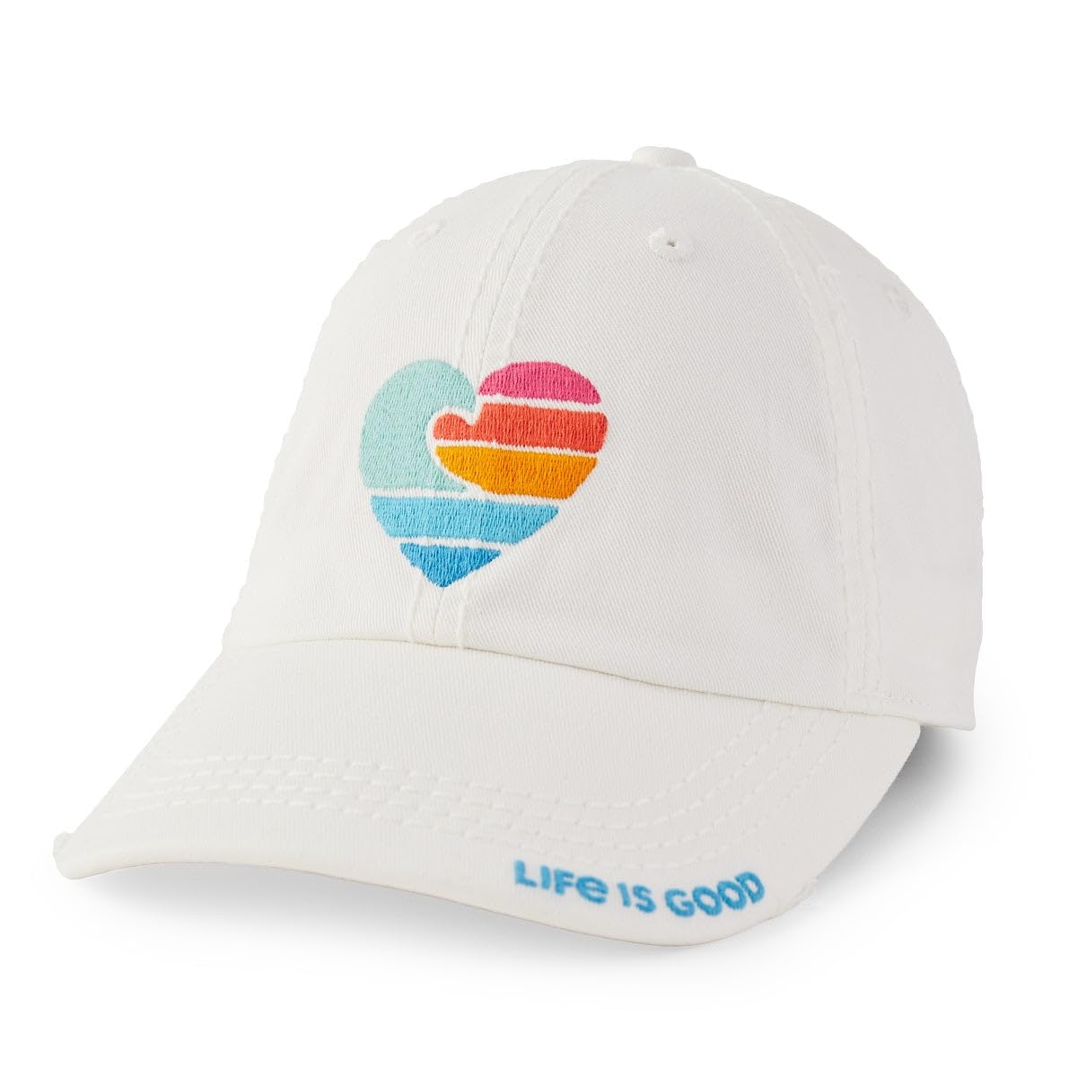 Life is Good. Wave Heart Sunwash Chill Cap, Cloud White