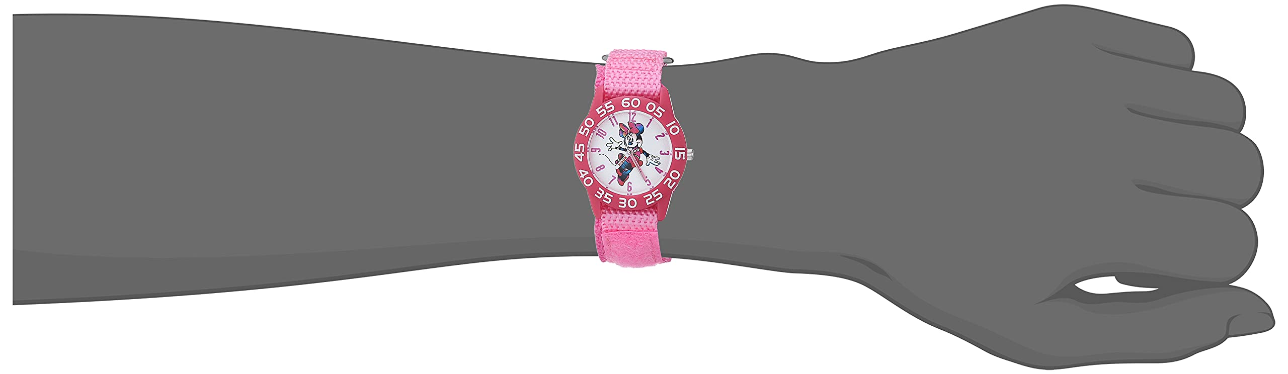 Disney Minnie Mouse Kids' Plastic Time Teacher Analog Quartz Nylon Strap Watch