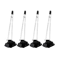 Carlisle FoodService Products Duo-Pan Upright Dust Pan and Broom Broom Set with Adjustable Broom Head for Floor Cleaning, Restaurants, Office, And Janitorial Use, 36 X 11.8 X 41 Inches, Black, (Pack of 4)