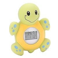 Baby Bath Thermometer, IP67 Waterproof Smart Cartoon Cute Tortoise Bathroom Multi Functional Water Thermometer