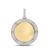 10K Yellow Gold Diamond Mirror Circle of Life Pendant 2 Ctw.