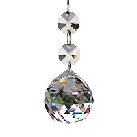 Fushing 20pcs Crystal Glass Ball Chandelier Prisms Pendants Parts Beads (40mm, Clear)