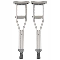 Aluminum Crutches, Push Button Adjustable Height, Lightweight, 1 Pair, Kids Child Size (4'0