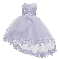 Princess Dresses Girls Sleeveless Tulle Prom Dress Lace Appliques Wedding Kids Prom Bow-Knot Ball Gowns