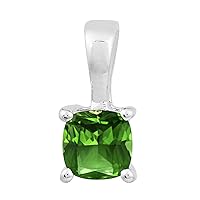 Multi Choice Cushion Shape Gemstone 925 Sterling Silver Solitaire Pendant Jewelry