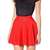 24 Colors Ladies Simple A-line Pleated Mini Skirt PVC Skater Skirt
