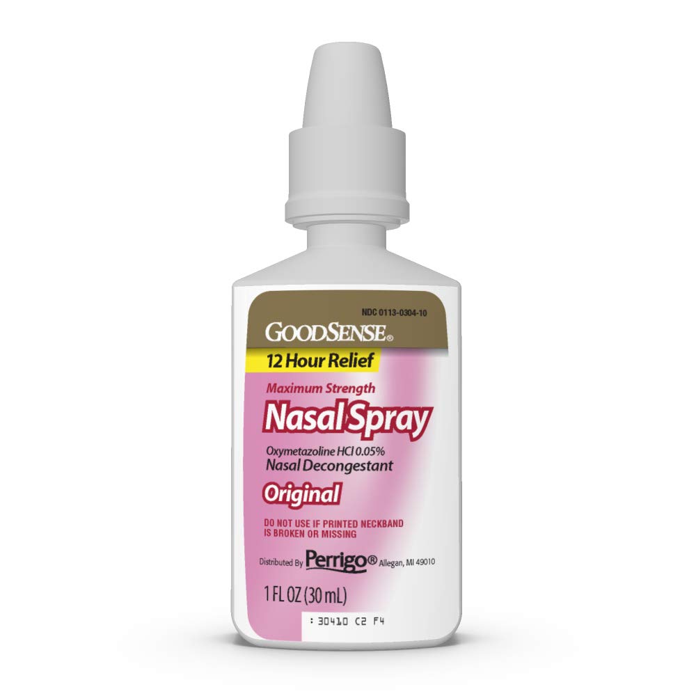 GoodSense Maximum Strength Nasal Spray, Fast Powerful Congestion Relief For Colds and Allergies, 1 Fluid Ounce