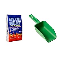Blue Heat Calcium Blend Professional Grade Ice Melt, 50-Pound & Vikan Remco 63002 Color-Coded Plastic Hand Scoop - BPA-Free Food-Safe Kitchen Utensils, 16 oz, Green