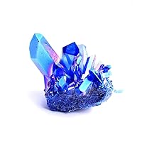 XN216 1pc New Blue Electroplated Vug Crystal Quartz Specimen Electroplating Crystal Clusters Decoration Gift Healing Natural (Color : 40-50g Blue)