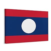 Ditooms Canvas Print Wall Art Laos Flag Decorative Modern Art Giclee Artwork Scenic Colorful Murals for Living Room, Bedroom, Offic, Home 12×16