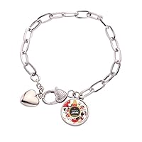 Welcome To Japan Japanese Style Sushi Heart Chain Bracelet Jewelry Charm Fashion