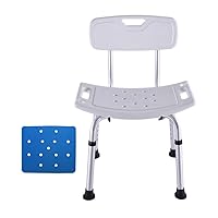 Shower Chair for Elderly Height Adjustable with Arms and Back for Adults and Shower Aid Seniors Disabled, Portable Bath Lift Shower Stool, Non-Slip Safety Load Weight 150Kg,White b