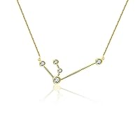18k Gold Aquarius Zodiac Constellation Diamond Necklace (0.10 ct.), 45cm (Yellow, gold)