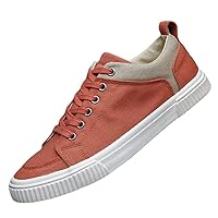 Men’s Canvas Walking Shoes Low Top Lace-up Fashion Sneakers Casual