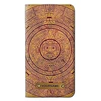 RW0692 Mayan Calendar PU Leather Flip Case Cover for iPhone 11 with Personalized Your Name on Leather Tag