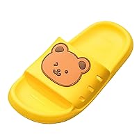 Kids Sliders Girls Cloud Slippers Slide Sandals Fashion Summer Cartoon Indoor Slippers Boys And Girls Thick Bottom Home Slippers Plastic Soft Bottom Sandals PVC (Yellow, 5.5-6 Years Little Child)