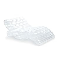 FUNBOY Giant Super Clear Chaise Lounger Pool Float, 1-2 Person Size