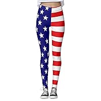 4Th of July Leggings Butt Lift Stars and Stripes Printed Yoga Leggings Seamless Athletic Workout Butt Lifting Workout Pants
