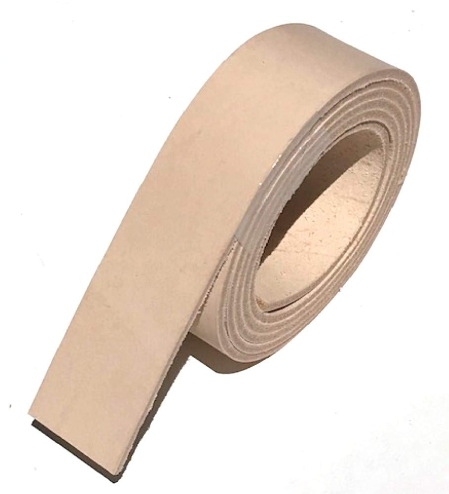 Dangerous Threads Natural Veg Tan 8/9 Ounce Leather Belt Blank, Long Strip 1.5