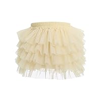 ACSUSS Toddler Girls Five Layers Tulle Ruffle Breathable Tutu Skirt Soft Cotton Elastic Design Tulle Skirt