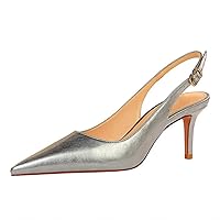 Slingback Pumps Pointed Toe Cutout Kitten Heels Stiletto Causal Party Shoes Women