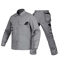 GMOIUJ Labor Clothing Workwear Clothes For Men Workmen Work Uniform Car Workshop Shirt and Pants Polycotton Mechanical Suits (Color : D, Size : 170)