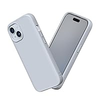 RhinoShield Case Compatible with [iPhone 15 Plus] | SolidSuit - Shock Absorbent Slim Design Protective Cover with Premium Matte Finish 3.5M / 11ft Drop Protection - Ash Grey